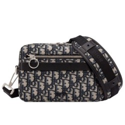 Borsa a tracolla obliqua Christian Dior Safari Dior Blu scuro