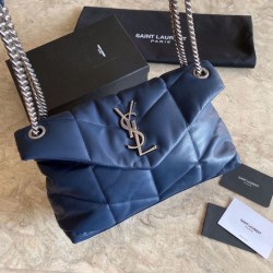Borsa a tracolla Yul Saint Laurent Loulou piccola blu