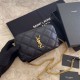 Replica Borsa YSL Saint Laurent Becky con doppia zip in pelle di agnello trapuntata nera Replica Borsa YSL Saint Laurent Becky con doppia zip in pelle di agnello trapuntata nera