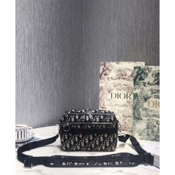 Borsa a tracolla obliqua Christian Dior Safari Dior Blu scuro