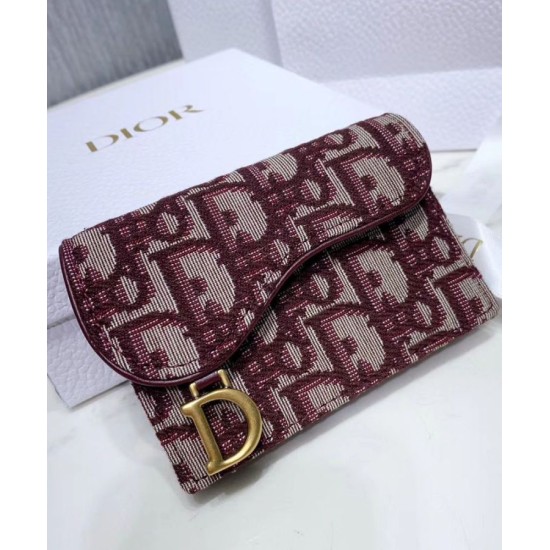Replica Portafoglio da sella obliquo Christian Dior rosso Replica Portafoglio da sella obliquo Christian Dior rosso