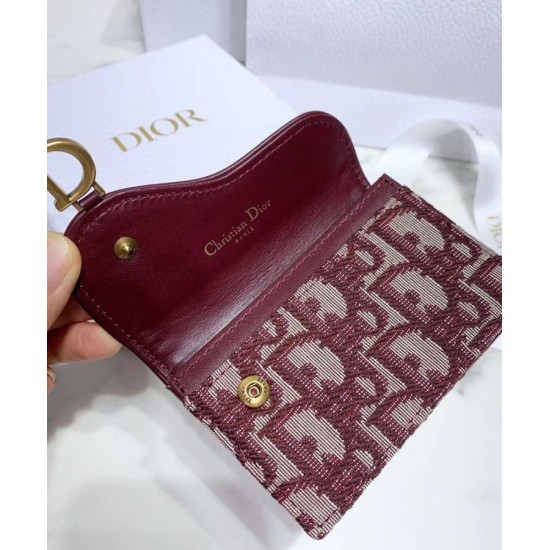 Replica Portafoglio da sella obliquo Christian Dior rosso Replica Portafoglio da sella obliquo Christian Dior rosso