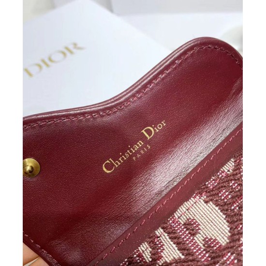 Replica Portafoglio da sella obliquo Christian Dior rosso Replica Portafoglio da sella obliquo Christian Dior rosso