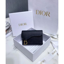 Portafoglio Christian Dior in pelle di vitello nero