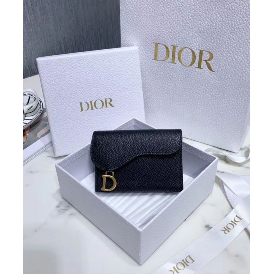 Replica Portafoglio Christian Dior in pelle di vitello nero Replica Portafoglio Christian Dior in pelle di vitello nero