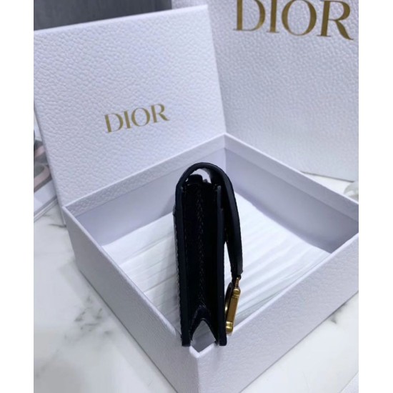 Replica Portafoglio Christian Dior in pelle di vitello nero Replica Portafoglio Christian Dior in pelle di vitello nero