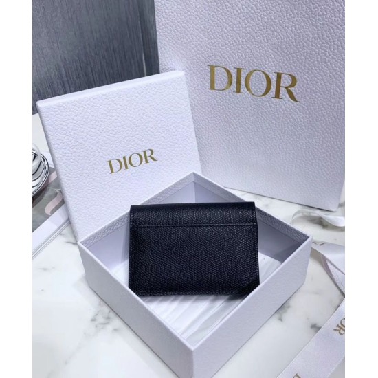 Replica Portafoglio Christian Dior in pelle di vitello nero Replica Portafoglio Christian Dior in pelle di vitello nero