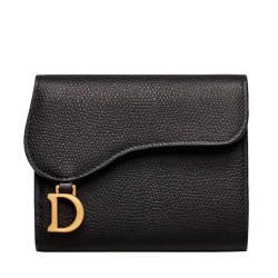 Portafoglio Christian Dior in pelle di vitello nero