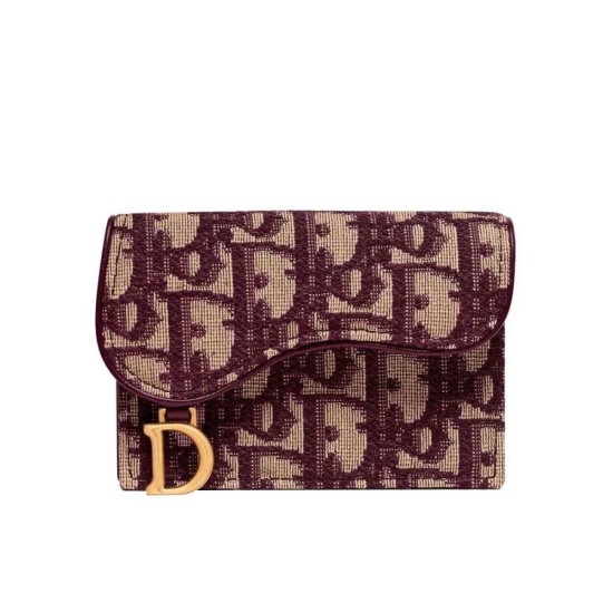 Replica Portafoglio da sella obliquo Christian Dior rosso Replica Portafoglio da sella obliquo Christian Dior rosso
