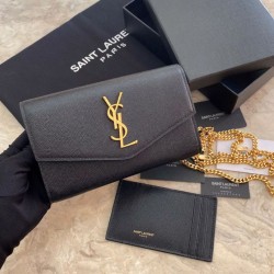 Portafoglio YSL Saint Laurent Uptown Chain nero