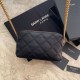 Replica Borsa YSL Saint Laurent Becky con doppia zip in pelle di agnello trapuntata nera Replica Borsa YSL Saint Laurent Becky con doppia zip in pelle di agnello trapuntata nera