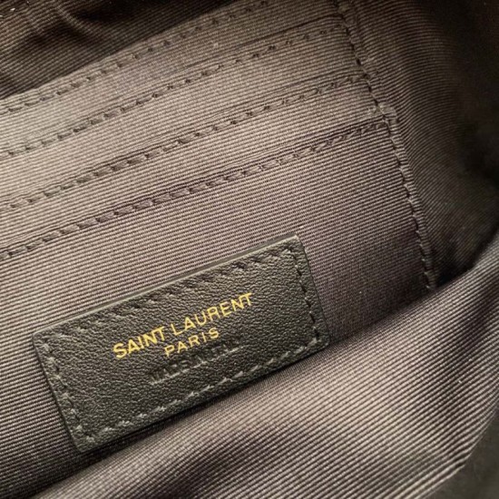 Replica Borsa YSL Saint Laurent Becky con doppia zip in pelle di agnello trapuntata nera Replica Borsa YSL Saint Laurent Becky con doppia zip in pelle di agnello trapuntata nera