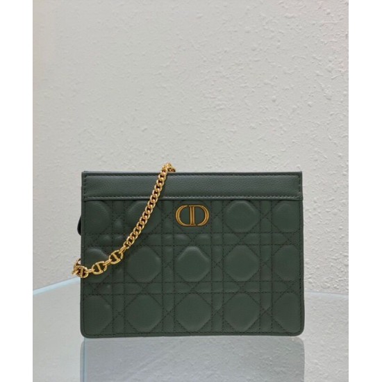 Replica Pochette Christian Dior Caro con cerniera verde Replica Pochette Christian Dior Caro con cerniera verde