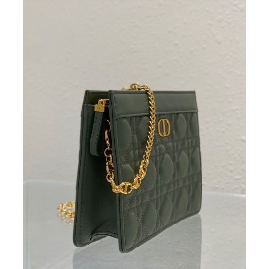 Replica Pochette Christian Dior Caro con cerniera verde Replica Pochette Christian Dior Caro con cerniera verde