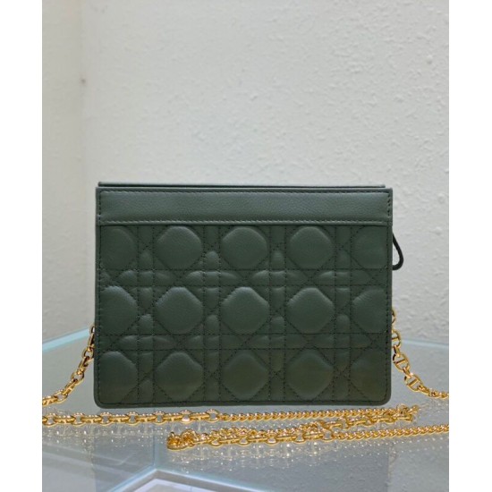 Replica Pochette Christian Dior Caro con cerniera verde Replica Pochette Christian Dior Caro con cerniera verde