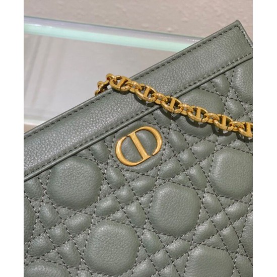 Replica Pochette Christian Dior Caro con cerniera verde Replica Pochette Christian Dior Caro con cerniera verde