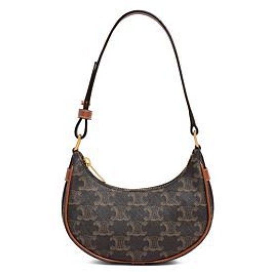 Replica Celine Mini Ava In Tela Triomphe E Pelle Di Vitello Marrone