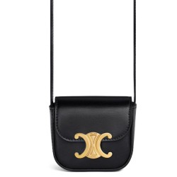 Celine Mini Triomphe In Vitello Lucido Nero