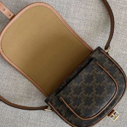 Borsa Celine Folco Media Marrone