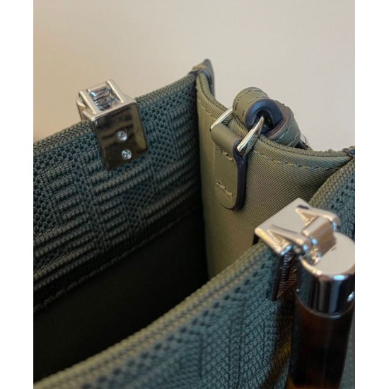 Replica Borsa mini in tessuto Fendi Mini Sunshine Shopper FF 8BS051 Verde