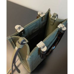 Borsa mini in tessuto Fendi Mini Sunshine Shopper FF 8BS051 Verde