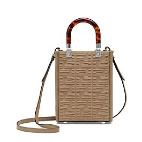 Replica Borsa mini in tessuto Fendi Mini Sunshine Shopper FF 8BS051 Grigio