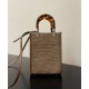 Replica Borsa mini in tessuto Fendi Mini Sunshine Shopper FF 8BS051 Grigio