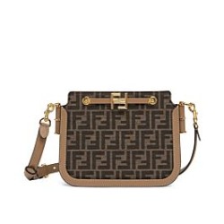 Borsa in tessuto Fendi Touch FF 8BT349 Caffè