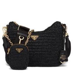 Prada Re-Edition 2005 Borsa in rafia 1BH204 nera