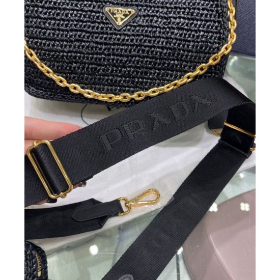 Replica Prada Re-Edition 2005 Borsa in rafia 1BH204 nera Replica Prada Re-Edition 2005 Borsa in rafia 1BH204 nera