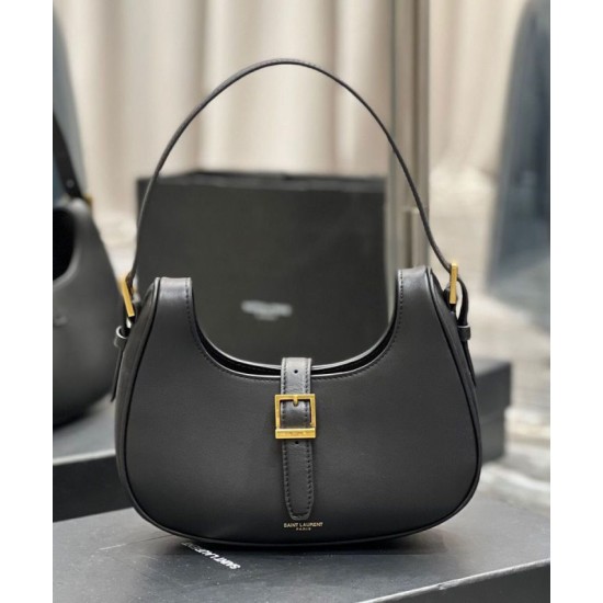 Replica YSL Saint Laurent Borsa Hobo Le Fermoir In Pelle Lucida Nera Replica YSL Saint Laurent Borsa Hobo Le Fermoir In Pelle Lucida Nera