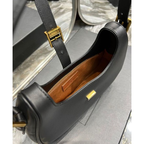 Replica YSL Saint Laurent Borsa Hobo Le Fermoir In Pelle Lucida Nera Replica YSL Saint Laurent Borsa Hobo Le Fermoir In Pelle Lucida Nera