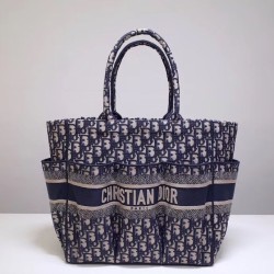 Borsa di tela ricamata shopping obliquo Christian Dior