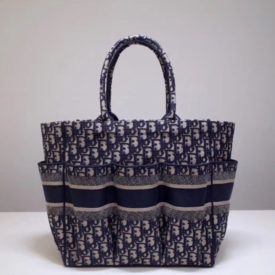 Replica Borsa di tela ricamata shopping obliquo Christian Dior