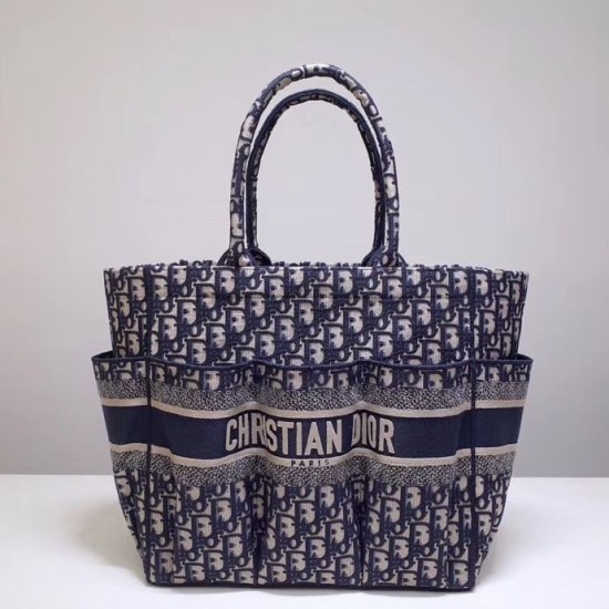 Replica Borsa di tela ricamata shopping obliquo Christian Dior