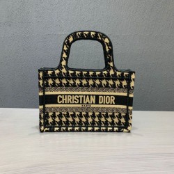 Borsa tote Christian Dior Mini Book nera / gialla