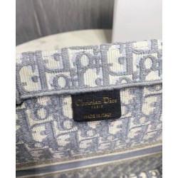 Tote libro Christian Dior con ricamo obliquo Dior grigio Tote libro Christian Dior con ricamo obliquo Dior grigio