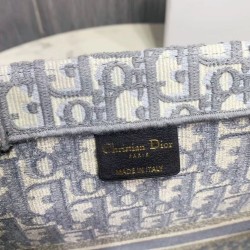 Tote libro Christian Dior con ricamo obliquo Dior grigio