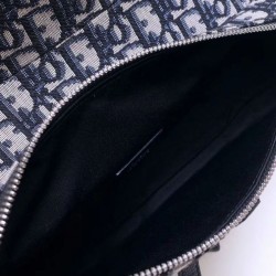Borsa da Saddle obliqua Christian Dior blu scuro