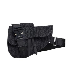 Borsa da Saddle obliqua Christian Dior nera