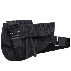 Borsa da Saddle obliqua Christian Dior nera