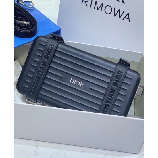 Replica Christian Dior e Rimowa frizione personale in alluminio su cinturino nero