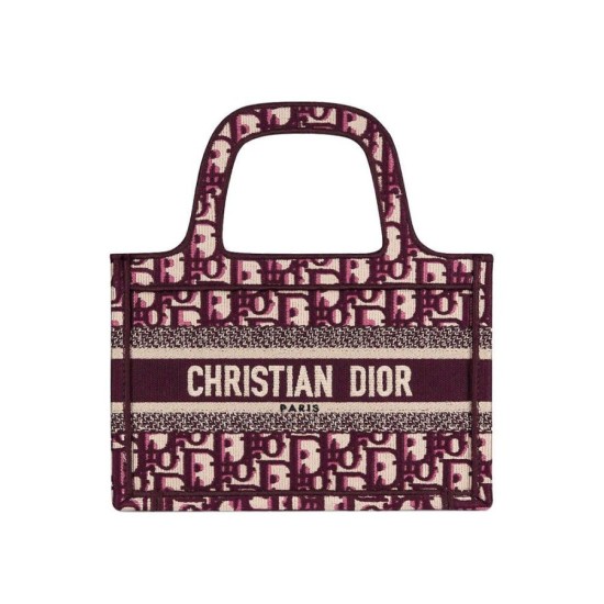 Replica Borsa tote Christian Dior Mini Book Borsa di tela ricamata obliqua originale Dior rossa Replica Borsa tote Christian Dior Mini Book Borsa di tela ricamata obliqua originale Dior rossa