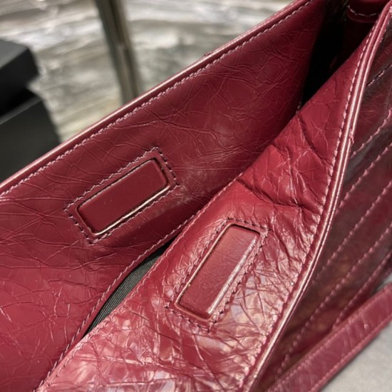 Replica Borsa shopping YSL Saint Laurent NIKI media in pelle vintage stropicciata Claret Replica Borsa shopping YSL Saint Laurent NIKI media in pelle vintage stropicciata Claret