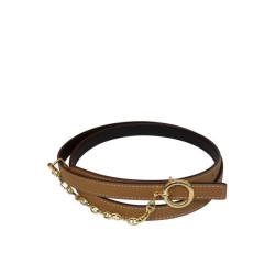 Hermes Epsom Cintura in pelle Glod Hardware Caffè