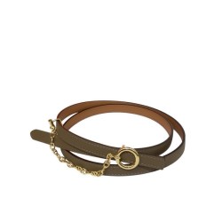 Cintura in pelle Hermes Epsom Glod Hardware grigio