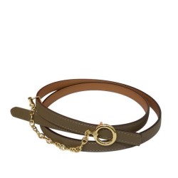 Cintura in pelle Hermes Epsom Glod Hardware grigio