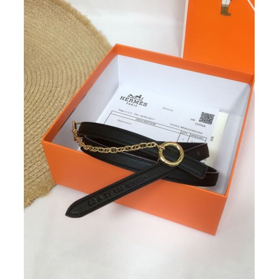 Replica Cintura in pelle Hermes Epsom Glod Hardware nera