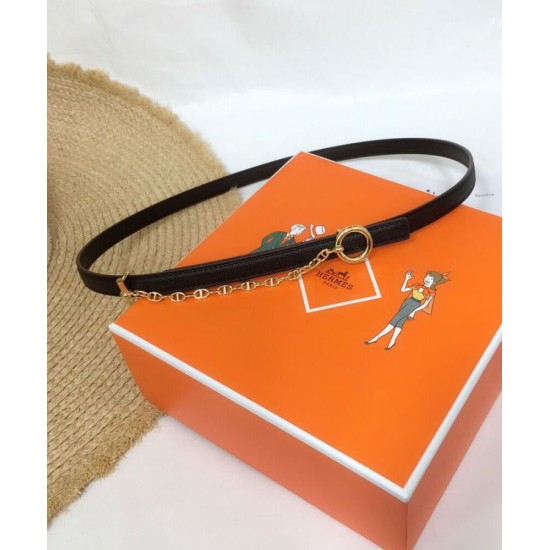 Replica Cintura in pelle Hermes Epsom Glod Hardware nera