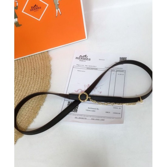 Replica Cintura in pelle Hermes Epsom Glod Hardware nera